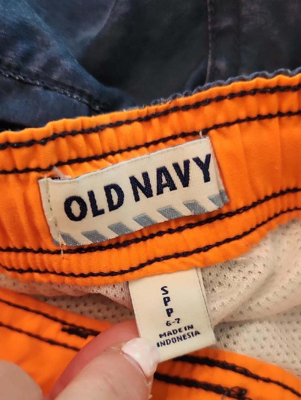 Old Navy Swim Trunks Boardshorts Blue Small 6 7 Shark Print